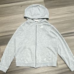 Nike Men's Gray Fleece Full Zip Hoodie men size S Hooded Long Sleeve with Pocket