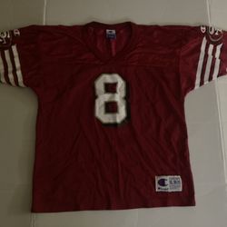 Boys Steve Young #8 San Francisco 49ers Jersey Red Champion Size XL Vintage