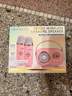 Aiwa Retro Wireless Karaoke Speaker with 2 Microphones