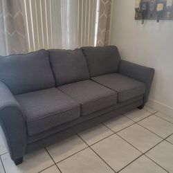 Sofá de tela Gris Con dos Cojines