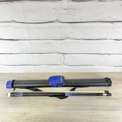Blue Pool Cue & Case