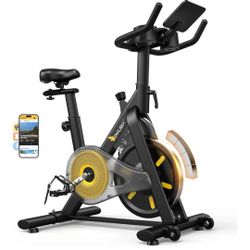 OWLSKY Exercise Bike with APP, Magnetic Resistance Indoor Cycling Bike, 300 lbs Capacity Quiet Stationary Bike for Home Gym Cardio Workout Qm88w T3