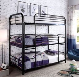 Twin Triple Decker Bunk Bed @Elegant Furniture