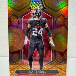 2024 Panini Mosaic AJ TERRELL Honeycomb Prizm SSP #12 Falcons