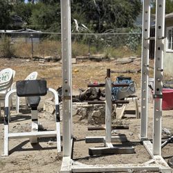 Squat Rack, Preacher Curl, Plate Rack 