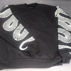 Spirit Jersey Snake Graphic Crew Neck Sweater Black XS USA Made