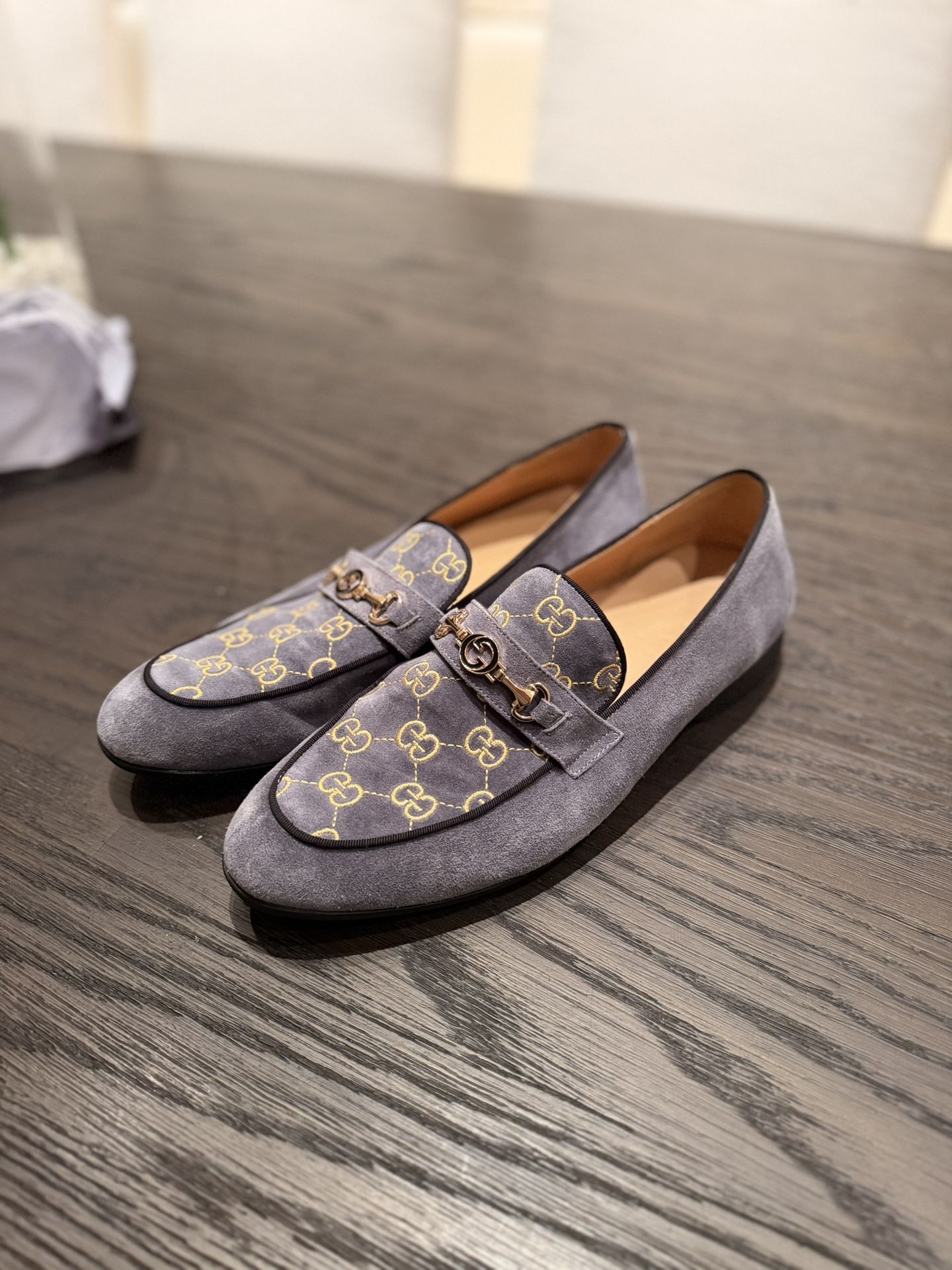 Gucci Men’s Loafers - Gray suede – Size 9