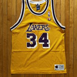 VTG Champion Shaquille O'Neal Shaq Los Angeles Lakers Jersey YOUTH Sz. L 14-16