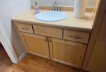 Bathroom Vanity With Linen Cabinet- 45”Lx22.5”Wx33”H