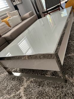 White low profile coffee table