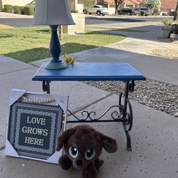 Beautiful Child's Table and Lamp