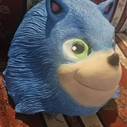 HOLLOWEEN  SONIC THE HEDGEHOG YOUTH/ADULT SIZE UNISEX BLUE LATEX FACE MASK  COSTUME 