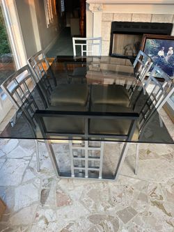 Kitchen table with glass top