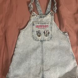 Zara Disney denim overall dress