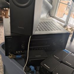 Sony Receiver And Panasonic Speakers 