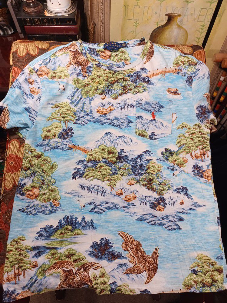 Vintage Polo Ralph Lauren Tropical All Over Print Classic Fit Tee Shirt Mens M MEDIUM 

Very Good Condition 
Rare.