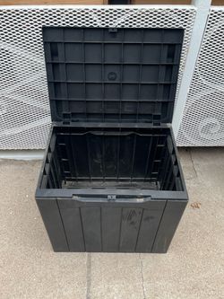 Black Plastic Outdoor Storage Box with Lid