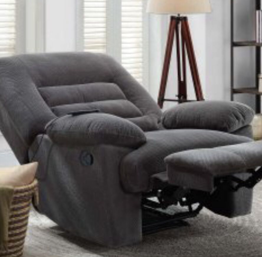 New!! Emory foam massage recliner, relaxing chair, grey cloth