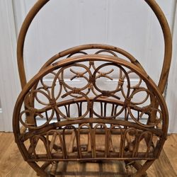 Vintage 29" Bamboo Magazine Rack