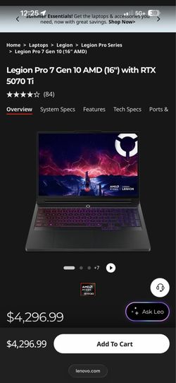 Legion Pro 7 Gen 10 AMD (16″) with RTX 5070 Ti