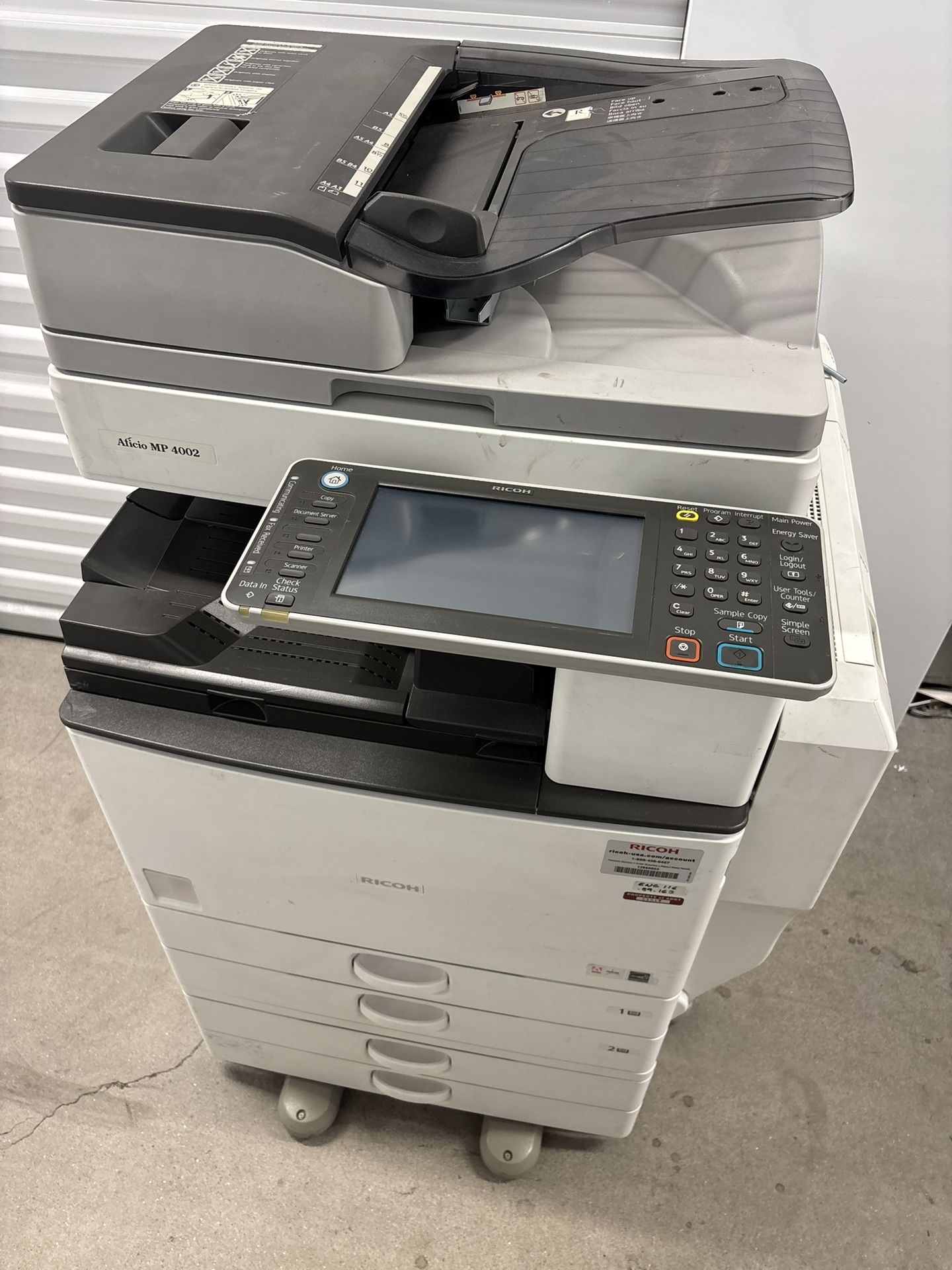 Ricoh Aficio MP 4002 Industrial Printer Scanner 