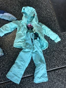 Kids Burton Snow Jacket And Roxy Bib Size 3/4 And 4/5