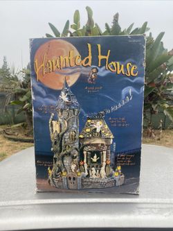 Vintage Halloween Animated Haunted House with Original Box & Lights