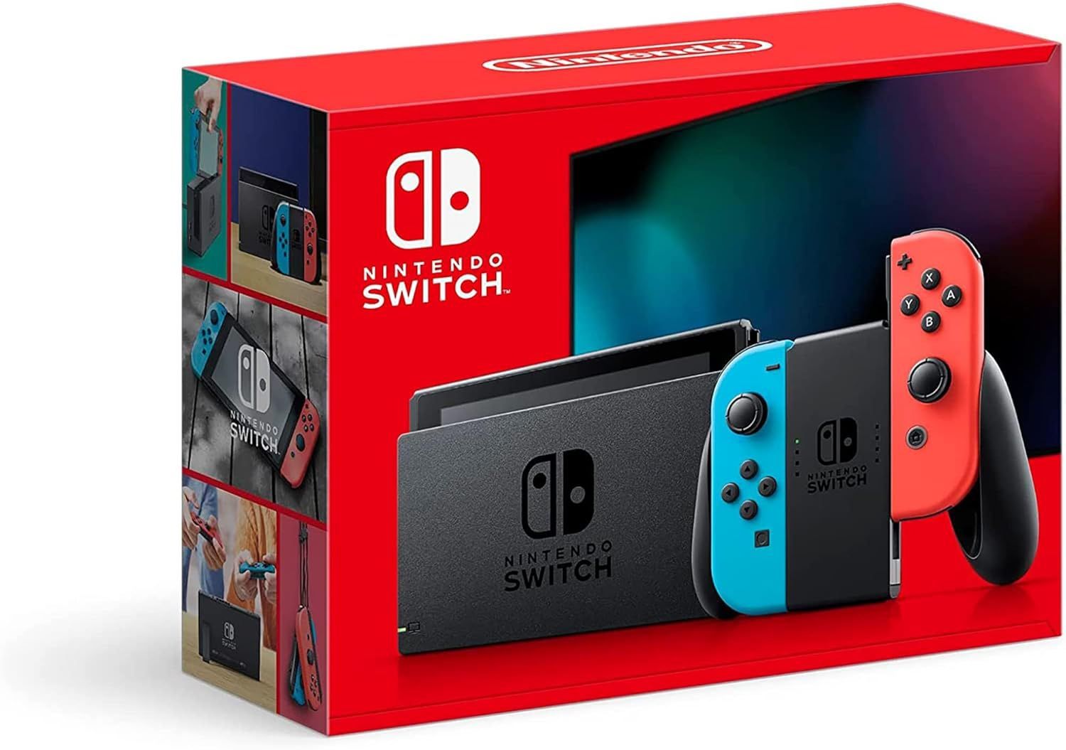 Nintendo Switch (HAC-001-01) w/Blue & Red Joy-Con, (2) Games & Extra Controller