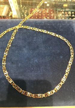 24KT Gold Bonded Greek Key Necklace 18" Lifetime Replacement Guarantee