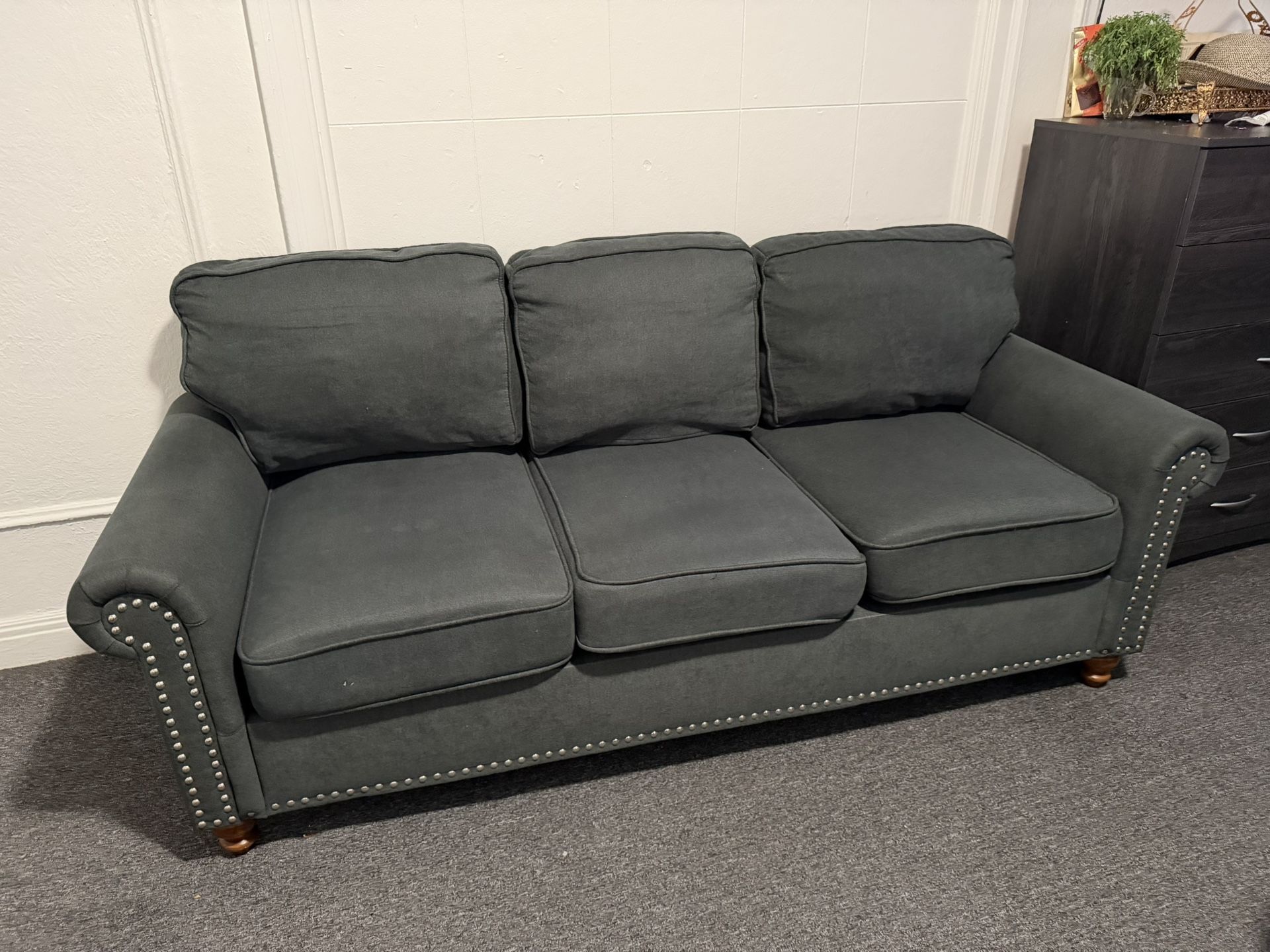 2 Dark Grey Sofas 