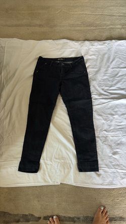 Blue skinny jeans with a cuff