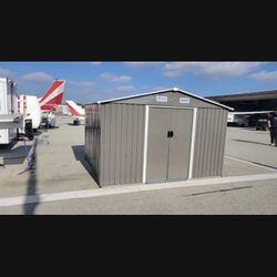 Christmas sale Sales $320.00!!!  (New in box) 8’ L x 10’ W x 6.’ H galvanized steel Metal Storage Shed Outdoor Garden Backyard 8’x10’ Storage. 