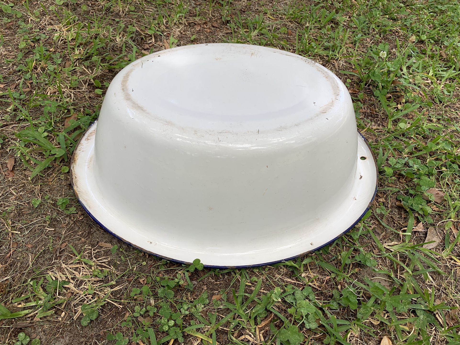 Antique Porcelain on steel Bowl