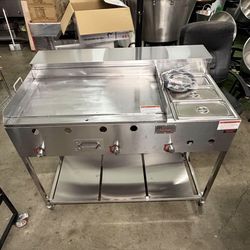 plancha para Tacos 20 × 36 con tres compartimientos para mantener la comida caliente y repisa