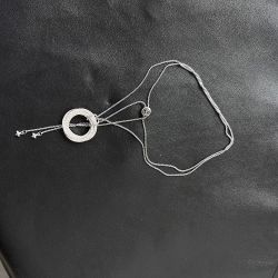 David Yurman Silver Hoop Diamond Pendant
