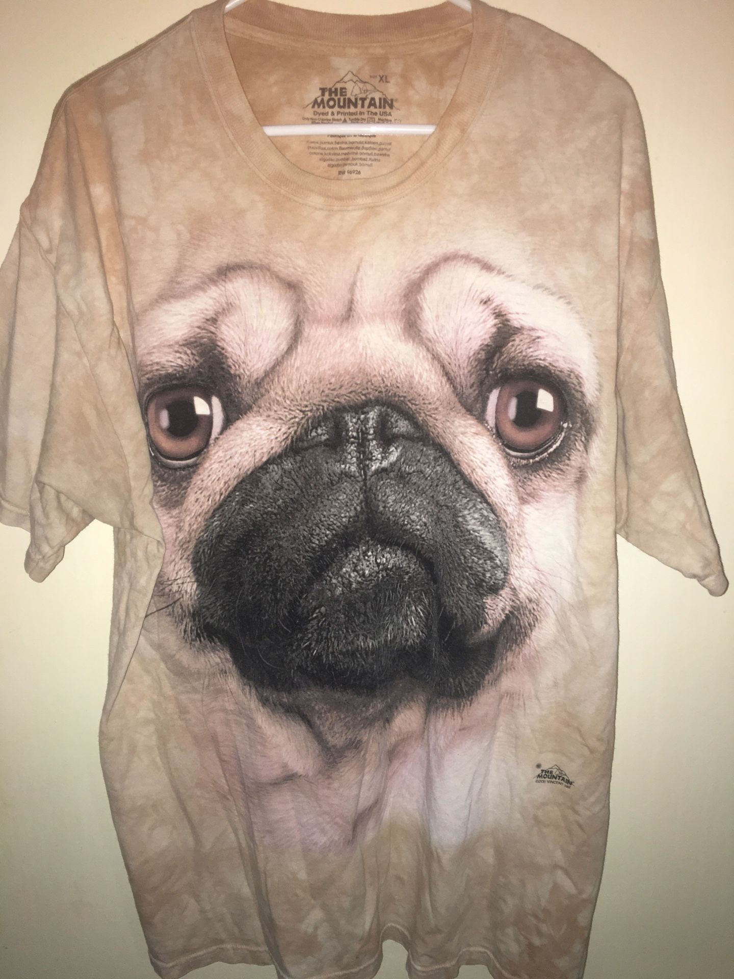 The Mountain Tie Dye Pug T-Shirt Size XL