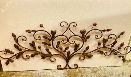 Red Patina Metal Leaves Wall Decor