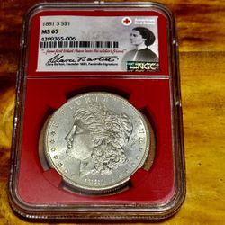 Super Rare Only 1000 Were Minted!!1881-S MS 65 Morgan Silver Dollar AMERICAN RED CROSS  EDITION