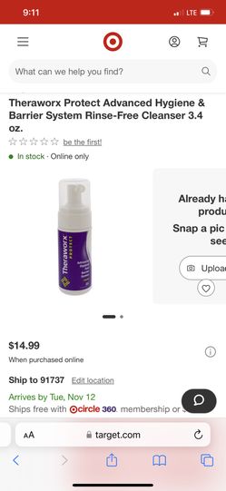 Theraworx Protect, Advanced Hygiene And Barrier System, No-rinse Foam, 3.4 Fl Oz, 