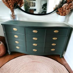 Dixie Furniture Green Wood Dresser 