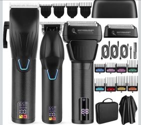 Hair Clippers for Men 3 in 1 Professional Hair Clipper and Electric Shaver Set for Men Barber Hair Trimmer Shaver Hair Cutting Machine Tool(Black)
