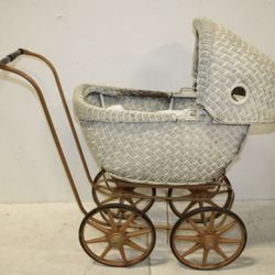 Wicker Antique Doll Stroller