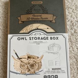 Hands Craft 3D Puzzle Modern Laser Cut: Owl Storage Box 61 pcs