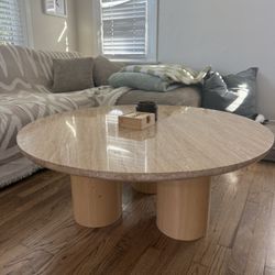 Marble Coffee Table With Oak Legs