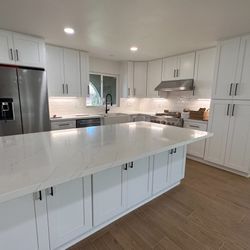 New Kitchen Cabinets, And Stone