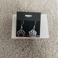 Brand New Never Worn Paw Dangle Earrings 