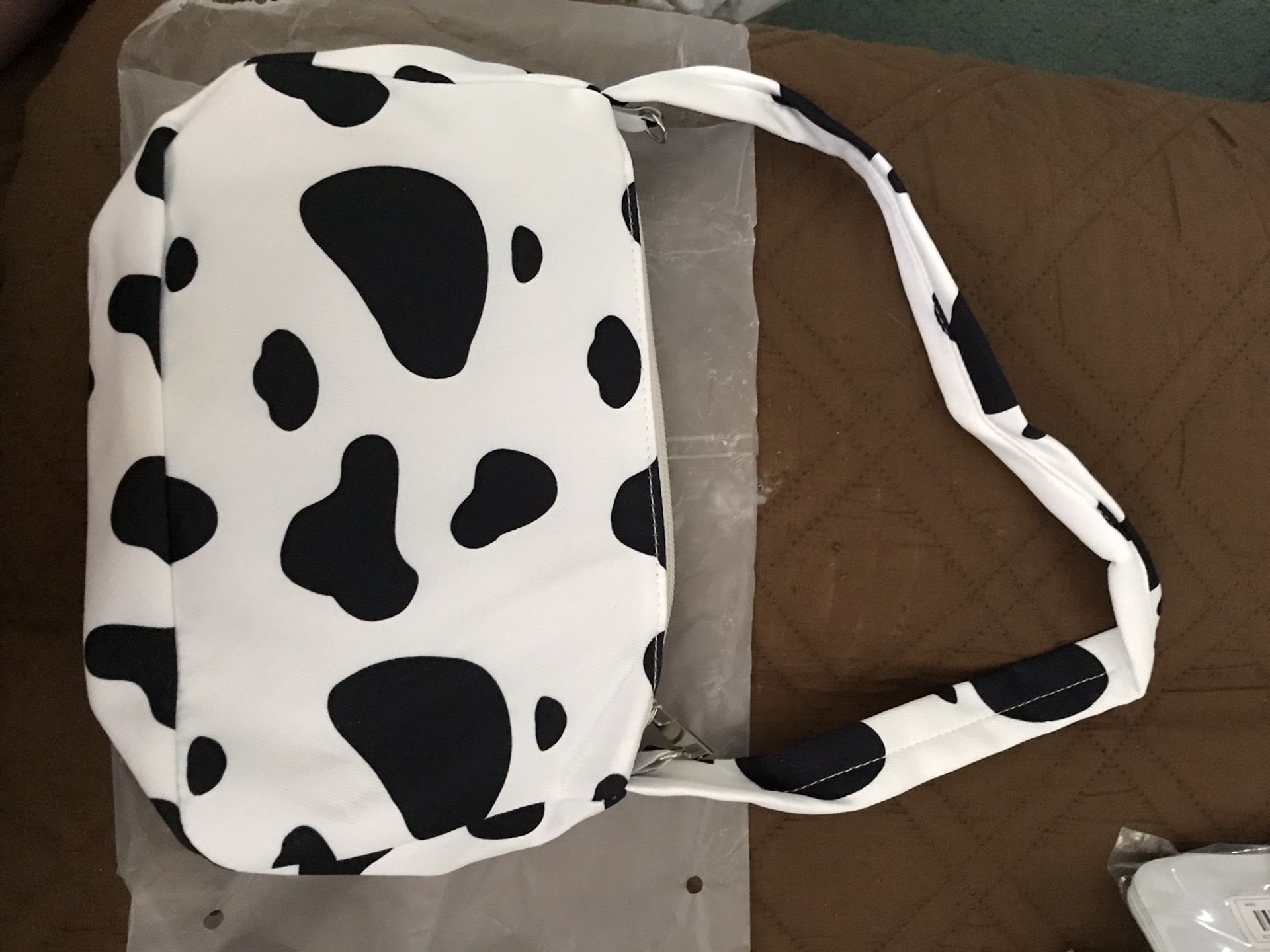 New Purse With Strap Cow Pattern 