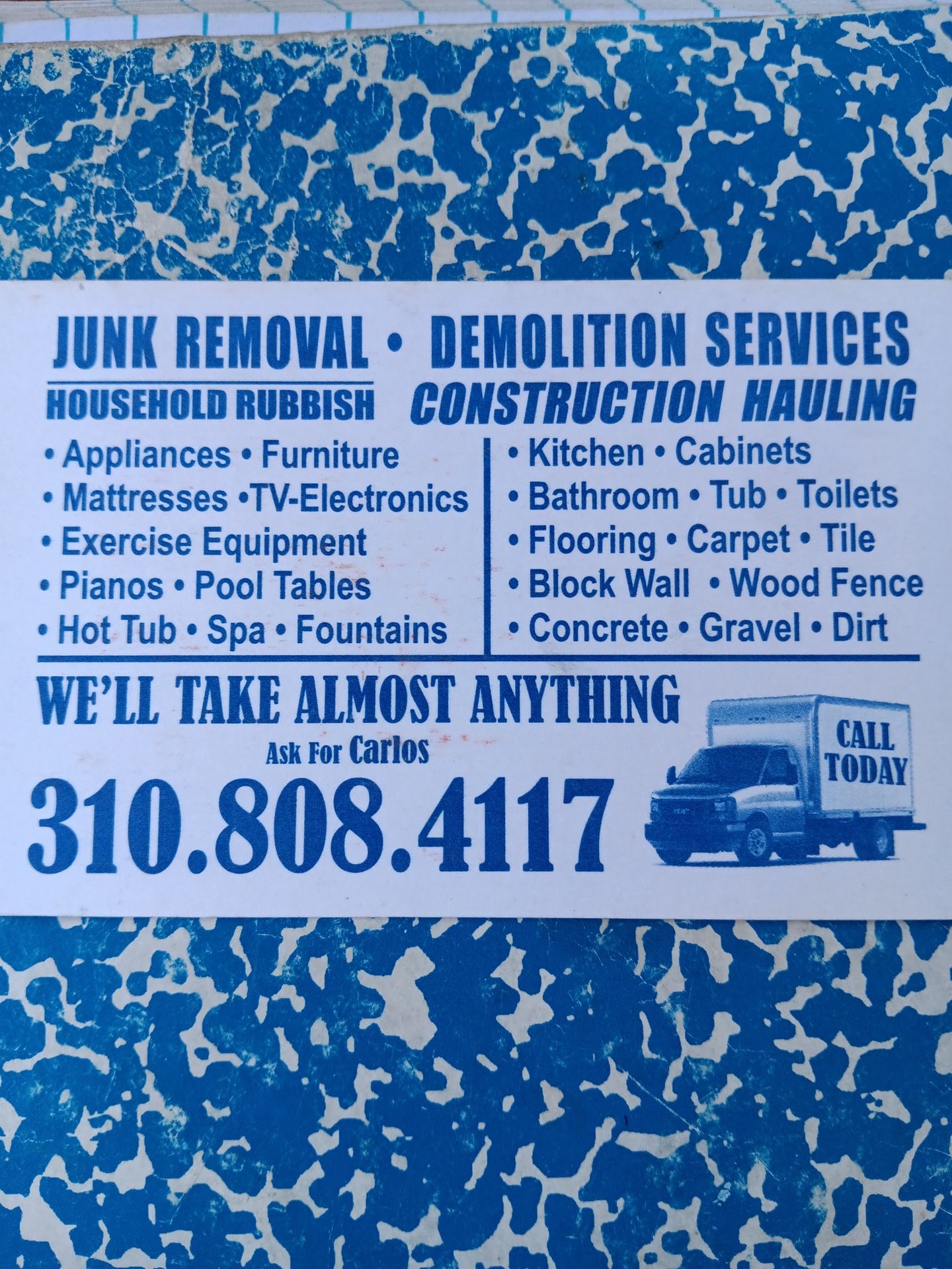 Jacuzzi Or Water Fountain Removal Appliances