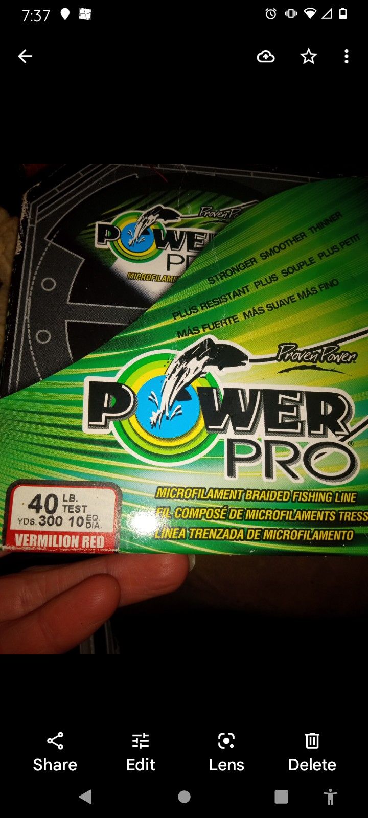 Power Pro Braided Fishing Line 40lb 300 Yard Vermillion Red for Sale in