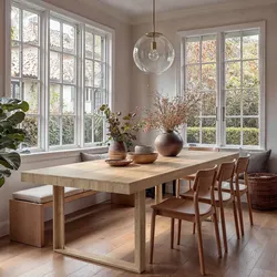 Natural Brown Large Dining Table